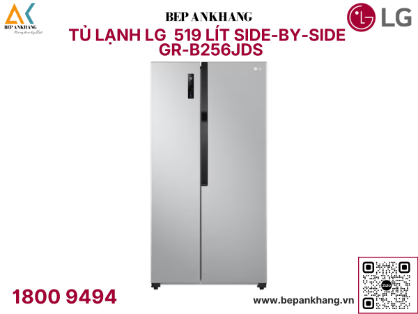 Tủ lạnh LG Side by side Smart Inverter™ 519L màu bạc GR-B256JDS 